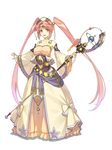  breasts character_request circlet detached_sleeves end_breaker! full_body hidari_(left_side) holding large_breasts long_hair official_art open_mouth orange_eyes pink_hair simple_background solo staff twintails very_long_hair white_background wide_sleeves 