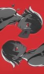  braid crown_braid koyorin looking_at_viewer mask multiple_views niijima_makoto persona persona_5 red_background red_eyes short_hair simple_background watermark web_address 