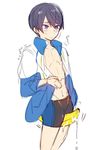  banana high_speed! male_focus nanase_haruka_(free!) swim_trunks 