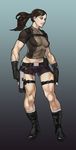  artist_request boots brown_hair female lara_croft muscle pistol ponytail solo tomb_raider weapon 