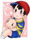  black_hair mother_(series) mr_saturn ness nintendo short_hair smile 