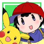  black_hair cap crossover mother_(series) ness nintendo pikachu pokemon short_hair super_smash_bros. 