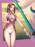  alternate_hairstyle artist_name beach bellhenge bikini blue_eyes bracelet breasts brown_hair cleavage earrings highres jewelry looking_at_viewer medium_breasts navel pointy_ears princess_zelda sail solo stomach super_smash_bros. swimsuit the_legend_of_zelda the_legend_of_zelda:_the_wind_waker the_legend_of_zelda:_twilight_princess 