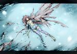  angel_wings breasts highres ikaros large_breasts pink_hair robot_ears solo sora_no_otoshimono tomoki_k wings 