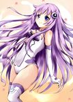  bad_id bad_pixiv_id blue_eyes breasts cleavage elbow_gloves gloves hair_ornament karumayu long_hair looking_at_viewer nepgear neptune_(series) open_mouth purple_hair purple_sister smile solo symbol-shaped_pupils thighhighs very_long_hair 