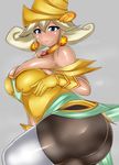  artist_request ass bare_shoulders blonde_hair blue_eyes breasts cleavage duel_monster earrings gloves hat huge_ass jewelry large_breasts lemon_magician_girl leotard long_hair looking_at_viewer pantyhose plump ryokutoosu shiny shiny_clothes shiny_hair shiny_skin smile solo thighhighs white_legwear wizard_hat yellow_clothes yellow_gloves yu-gi-oh! 