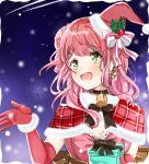  1girl breasts christmas gloves hat love_live! love_live!_school_idol_festival perfect_dream_project pink_hair uehara_ayumu 