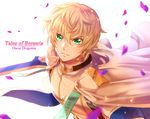  blonde_hair character_name copyright_name green_eyes liel_(andaniel) male_focus oscar_dragonia petals solo sword tales_of_(series) tales_of_berseria transparent_background weapon 