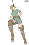  blonde_hair choker choking crying death dying erect_nipples execution female flat_color full_body gender_bender hanged hanging linkle noose simple_background solo strangulation suffering tears white_background 