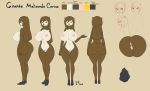  2018 3_toes 5_fingers anthro anus areola avian big_breasts big_butt bird breasts brown_hair butt english_text female ginette_cerise_(girokett) girokett hair huge_breasts huge_butt long_hair looking_at_viewer model_sheet nipples owl pussy smile standing text toes 