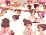  &gt;_&lt; 6+girls :3 =_= ahoge akagi_(kantai_collection) akizuki_(kantai_collection) alternate_hairstyle asashimo_(kantai_collection) bangs bath bathing black_hair blonde_hair blunt_bangs blush breast_envy breasts brown_eyes brown_hair character_request chikuma_(kantai_collection) closed_eyes commentary_request covered_eyes cup dark_skin double_bun enemy_aircraft_(kantai_collection) fangs fusou_(kantai_collection) green_eyes green_hair grey_eyes grey_hair grin hair_between_eyes hair_bun hair_ornament hair_ribbon hair_up hands_together hiryuu_(kantai_collection) horns index_finger_raised iowa_(kantai_collection) jun'you_(kantai_collection) kaga_(kantai_collection) kantai_collection kiyoshimo_(kantai_collection) large_breasts leaning_back multiple_girls musashi_(kantai_collection) northern_ocean_hime nose_blush open_mouth orange_eyes ponytail purple_eyes purple_hair ribbon ryuujou_(kantai_collection) sakazuki sako_(bosscoffee) shampoo_hat shimakaze_(kantai_collection) shinkaisei-kan side_ponytail sidelocks sitting sitting_on_head sitting_on_person smile souryuu_(kantai_collection) spiked_hair taihou_(kantai_collection) tokkuri tone_(kantai_collection) towel towel_on_head translation_request tray wet white_hair x3 yamashiro_(kantai_collection) yamato_(kantai_collection) yukikaze_(kantai_collection) yuudachi_(kantai_collection) 