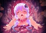  bare_shoulders blush breasts breath bukkake closed_eyes cum cum_in_mouth cum_on_body cum_on_breasts cum_on_hair cum_on_upper_body dress dress_pull ejaculation facial hair_ornament low_twintails nipples no_bra open_mouth petenshi_(dr._vermilion) purple_hair restrained saliva short_hair_with_long_locks small_breasts solo sweat tears tentacles through_wall trembling twintails vocaloid voiceroid yuzuki_yukari 