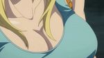 animated animated_gif blonde_hair bouncing_breasts breasts cleavage fairy_tail large_breasts leech lucy_heartfilia 