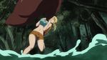  animated animated_gif blonde_hair breasts fairy_tail leech lucy_heartfilia monster subtitled 
