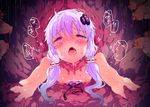  bare_shoulders blush breasts breath dress dress_pull hair_ornament low_twintails nipples no_bra open_mouth petenshi_(dr._vermilion) purple_eyes purple_hair restrained saliva short_hair_with_long_locks small_breasts solo sweat tears tentacles through_wall torogao trembling twintails vocaloid voiceroid yuzuki_yukari 
