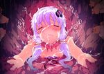  bare_shoulders blush breasts breath bukkake closed_eyes cum cum_in_mouth cum_on_body cum_on_breasts cum_on_hair cum_on_upper_body dress dress_pull ejaculation facial hair_ornament low_twintails nipples no_bra petenshi_(dr._vermilion) purple_hair restrained saliva short_hair_with_long_locks small_breasts solo sweat tears tentacles through_wall trembling twintails vocaloid voiceroid yuzuki_yukari 