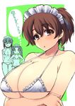  :&lt; :p arms_behind_back bikini blush breasts brown_eyes brown_hair frilled_bikini frills girls_und_panzer hair_ribbon hands_on_hips huge_breasts kadotani_anzu kawashima_momo koyama_yuzu looking_at_viewer micro_bikini monocle multiple_girls ribbon shinshin short_ponytail side-tie_bikini standing swimsuit thought_bubble tongue tongue_out twitter_username white_bikini 