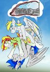  2016 anal anal_penetration avian balls clenched_teeth digital_media_(artwork) double_anal double_penetration equine erection feathered_wings feathers feral flying flying_sex girly group group_sex hi_res hippogryph internal male male/male mammal mango_tango mile_high_club my_little_pony pegasus penetration ralekarts scared sex teeth threesome wings 