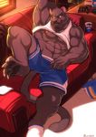  2016 abs amber_eyes anthro black_panther clothing controller cup drks feline game_controller legwear looking_at_viewer male mammal muscular nipples panther pecs pepsi shorts socks sofa 