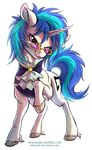  2016 clothing equine eyewear female friendship_is_magic horn looking_at_viewer mammal my_little_pony purple_eyes solo stepandy sunglasses tongue tongue_out unicorn vinyl_scratch_(mlp) 