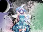  angel arm_up armpits copyright_request frills gathers lamp light_particles moon solo star_(sky) suzuhira_hiro thighhighs wallpaper wings zettai_ryouiki 