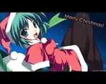  black_legwear christmas copyright_request hat pantyhose santa_costume santa_hat shikei solo wallpaper 