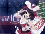  bunnygirl christmas santa_costume santa_hat suzumiya_haruhi suzumiya_haruhi_no_yuuutsu winter 