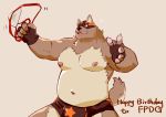  2018 anthro belly canine clothing dog english_text gloves humanoid_hands luchador male mammal mask moobs navel nipples overweight overweight_male simple_background solo text tyranttotem underwear wrestler 