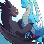  2016 black_dragon blitzdrachin blue_dragon dragon duo eragon erection female feral how_to_train_your_dragon male male/female night_fury penis pussy saphira sex toothless wings 