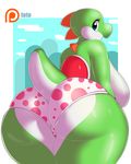  2016 anthro big_breasts big_butt breasts butt clothing fabianoferreira female hi_res huge_breasts mario_bros nintendo patreon solo underwear video_games yoshi 