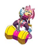  amy_rose anthro black_nose clothing coolblue female footwear gloves green_eyes hair half-closed_eyes hammer hedgehog legwear mammal masturbation open_mouth orgasm panties pink_hair pussy sex short_hair solo sonic_(series) sonic_boom tools underwear 