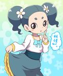  black_eyes blush_stickers cowboy_shot green_hair humanization netaballerina nollety open_mouth skirt skirt_lift solo twintails youkai youkai_watch 