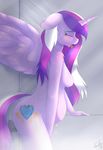  2016 absurd_res anthro anthrofied blush breasts cutie_mark dildo equine eyelashes eyes_closed feathered_wings feathers female floppy_ears friendship_is_magic fur hair hi_res horn long_hair mammal masturbation matimus91 multicolored_hair my_little_pony nipples open_mouth pink_fur pregnant princess_cadance_(mlp) sex_toy shower solo tongue tongue_out wet winged_unicorn wings 