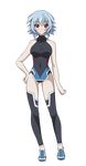  blue_hair breasts infinite_stratos looking_at_viewer red_eyes sarashiki_tatenashi short_hair smile 