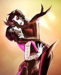  2016 digital_media_(artwork) duo girly hair humanoid machine male male/male mettaton mettaton_neo not_furry robot selfcest simple_background square_crossover undertale video_games 