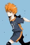  bad_id bad_pixiv_id haikyuu!! higashiyama_kazuko hinata_shouyou male_focus orange_eyes orange_hair smile solo sportswear volleyball_uniform 