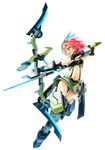  aiming arrow artist_request boots bow_(weapon) celica_hawk cosmic_break drawing_bow holding holding_arrow holding_bow_(weapon) holding_weapon left-handed navel official_art outstretched_arm solo thigh_boots thighhighs weapon 