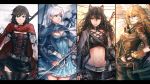  4girls abs alternate_costume animal_ears anonamos belt blake_belladonna breasts cat_ears cleavage compilation corset crescent_rose ember_celica_(rwby) gambol_shroud highres multiple_girls myrtenaster navel ruby_rose rwby siblings sisters sunglasses thighhighs weiss_schnee yang_xiao_long 