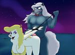  2015 animaniacs anthro bent_over big_breasts blonde_hair bow_tie breasts butt canine clothing cum cum_on_butt cumshot duo erect_nipples erection female glowing glowing_eyes hair hands_behind_back hanging_breasts hot_dogging looking_at_viewer male male/female mammal minerva_mink mink mustelid navel night nipples nude orgasm penis raised_tail sirredbenjamin thong tongue tongue_out toothy_grin wilford_wolf wolf 
