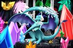  2016 anthro claws crystal dragon eyes_closed female friendship_is_magic horn my_little_pony princess_ember_(mlp) scalie solo toe_claws weirdofish wings 