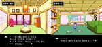  beanie bedroom couch fake_screenshot hat male_focus matsuno_todomatsu migita osomatsu-kun osomatsu-san pixel_art solo table translation_request 