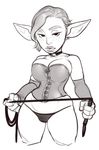  big_breasts breasts cleavage clothed clothing female goblin humanoid incase not_furry panties solo underwear whip 