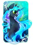  changeling equine female friendship_is_magic green_eyes hair horn koveliana long_hair mammal my_little_pony queen_chrysalis_(mlp) smile solo 