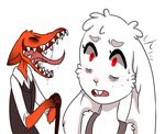  anthro buckteeth cane canine duo elemental_plane_of_teeth eyes_closed female fox lagomorph laugh male mammal princepunpun rabbit red_(rq) red_eyes ruby_(rq) ruby_quest scared sharp_teeth teeth tongue 