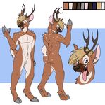 antlers axis butt cervine deer deer-spangle horn mammal model_sheet sirod_(artist) spots tongue 