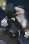  anthro discordnight get gun home invalid_tag light male marsel-defender muscucels muscular out ranged_weapon riot sergal shot_(disambiguation) shotgun sleeve soldier solo spark weapon 