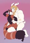  anthro asgore_dreemurr balls boss_monster duo eyes_closed kalechip kohomaru male male/male mammal penis red_panda undertale video_games 