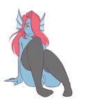  breasts hair_over_one_eye nipple pussy red_hair thighhighs undertale undyne 