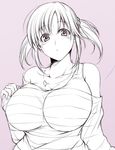  blush breasts hagane_soushi huge_breasts idolmaster idolmaster_cinderella_girls jewelry long_hair looking_at_viewer necklace off_shoulder sketch solo totoki_airi twintails 