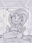  &lt;3 bandage equine female fluttershy_(mlp) friendship_is_magic hair hammer inside long_hair mammal musical_note my_little_pony shed sketch solo tools yakovlev-vad 
